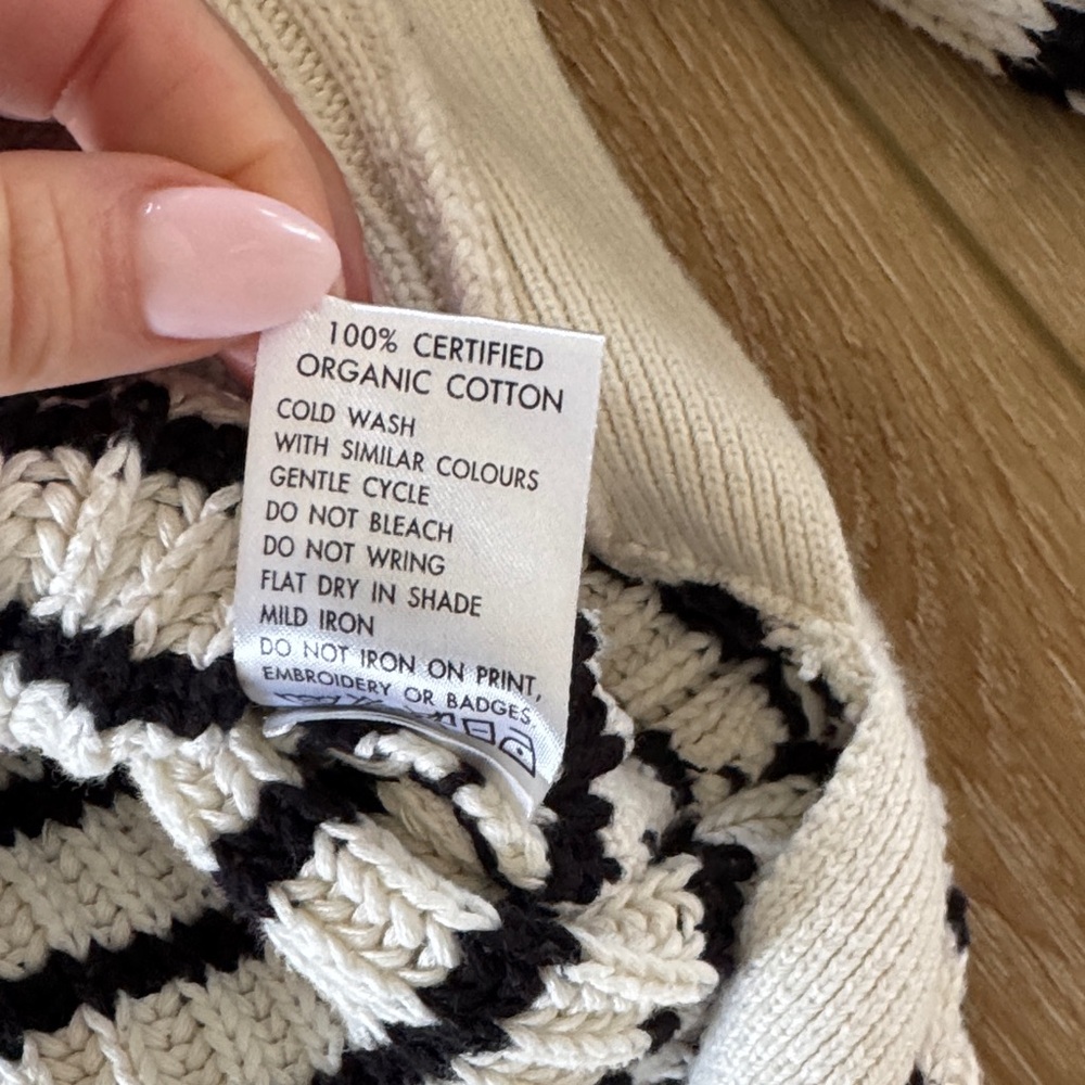 Able | Striped Mock Neck Sweater | White & Black | size XXL - Picture 5 of 6